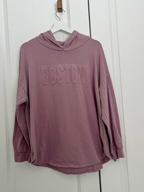 SHEIN Dusty Mauve 'Boston' Long Sleeve Hoodie Tee